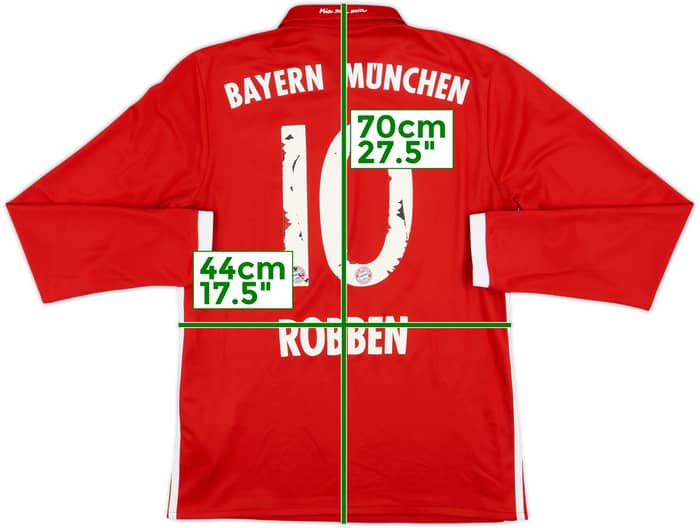 2016-17 Bayern Munich Home L/S Shirt Robben #10 - 5/10 - (S)