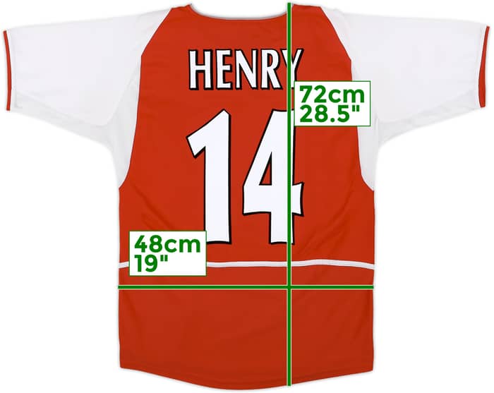 2002-04 Arsenal Home Shirt Henry #14 - 8/10 - (XL.Boys)