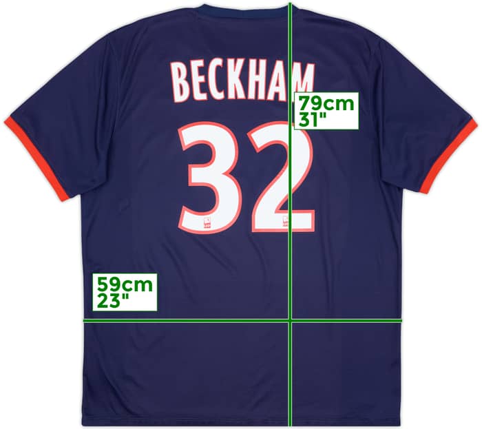2013-14 Paris Saint-Germain Home Shirt Beckham #32 - 7/10 - (XL)