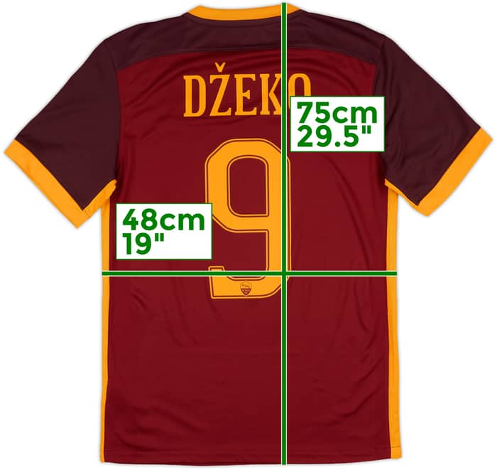 2015-16 Roma Home Shirt Dzeko #9 - 10/10 - (S)