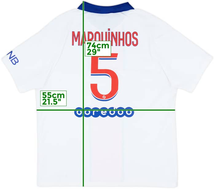 2020-21 Paris Saint-Germain Authentic Away Shirt Marquinhos #5 - 10/10 - (XL)