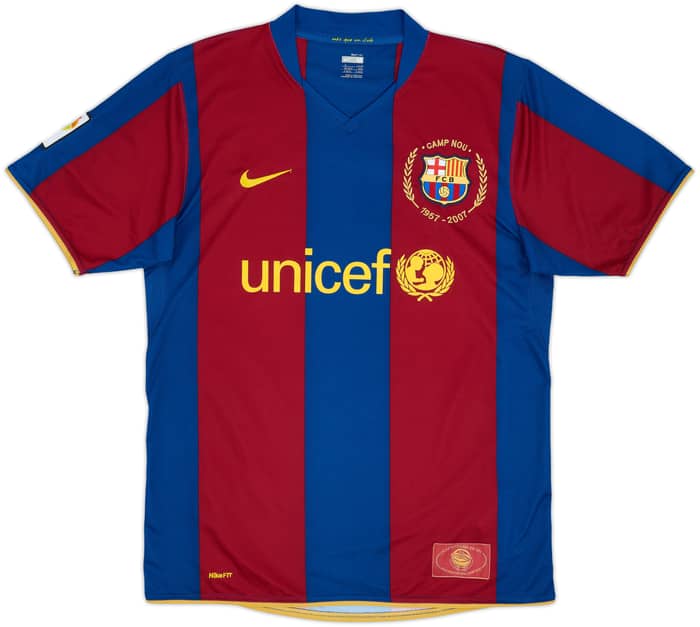 2007-08 Barcelona Home Shirt Ronaldinho #10 - 9/10 - (M)