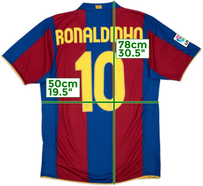 2007-08 Barcelona Home Shirt Ronaldinho #10 - 9/10 - (M)