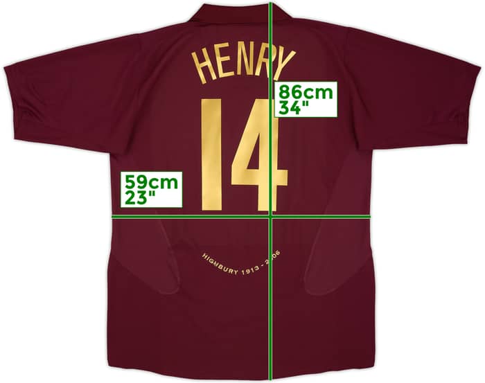 2005-06 Arsenal Home Shirt Henry #14 - 8/10 - (XL)