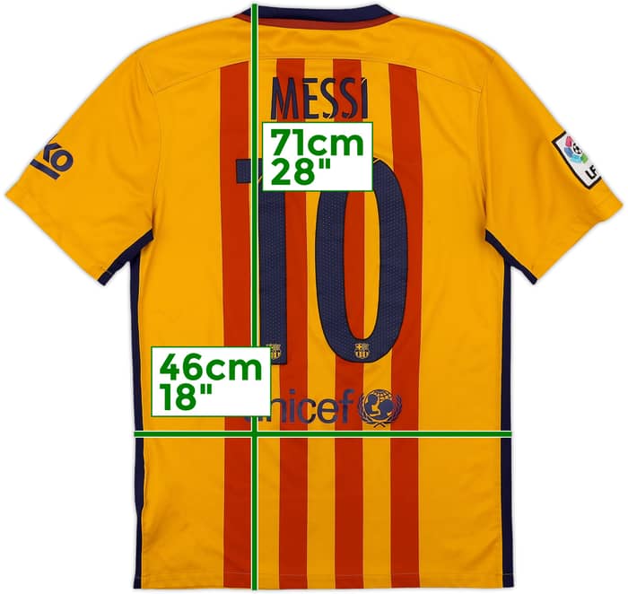 2015-16 Barcelona Away Shirt Messi #10 - 6/10 - (S)