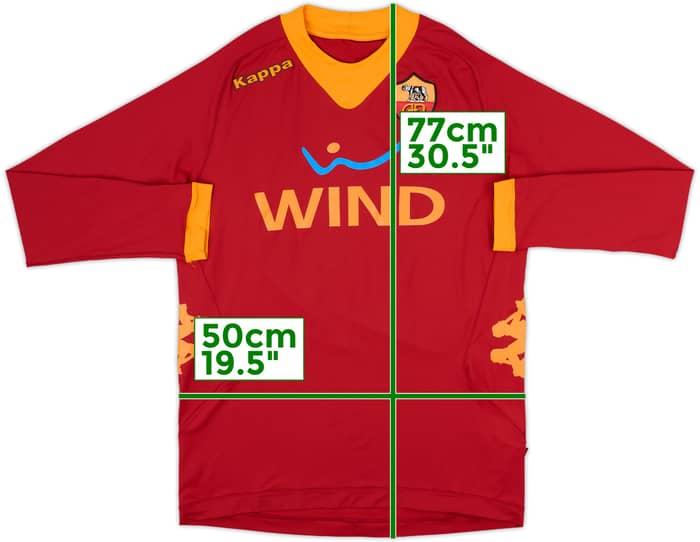 2011-12 Roma Home L/S Shirt #10 - 8/10 - (L)