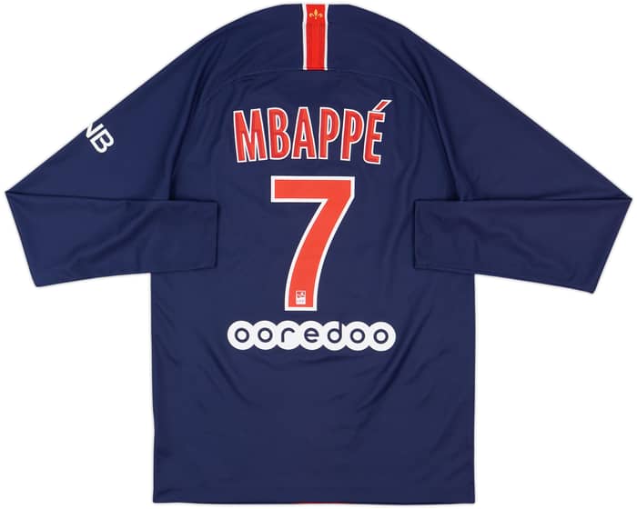 2018-19 Paris Saint-Germain Home L/S Shirt Mbappe #7 - 10/10 - (S)