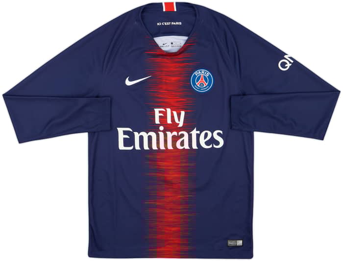 2018-19 Paris Saint-Germain Home L/S Shirt Mbappe #7 - 10/10 - (S)