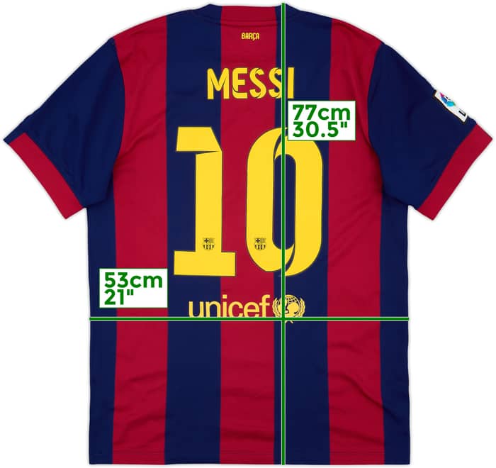 2014-15 Barcelona Home Shirt Messi #10 - 9/10 - (L)