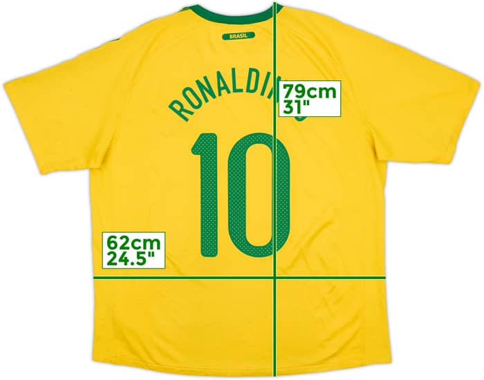 2010-11 Brazil Home Shirt Ronaldinho #10 - 6/10 - (XXL)