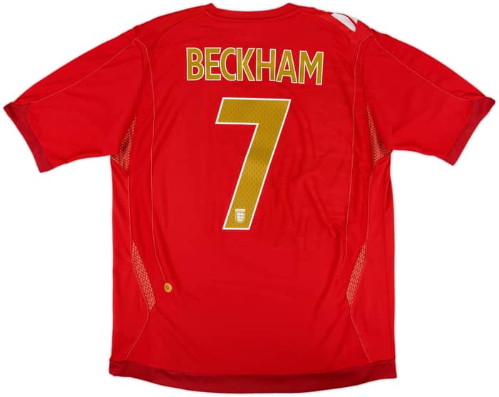 2006-08 England Away Shirt Beckham #7 - 7/10 - (XL)