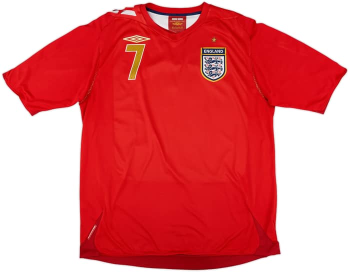 2006-08 England Away Shirt Beckham #7 - 7/10 - (XL)