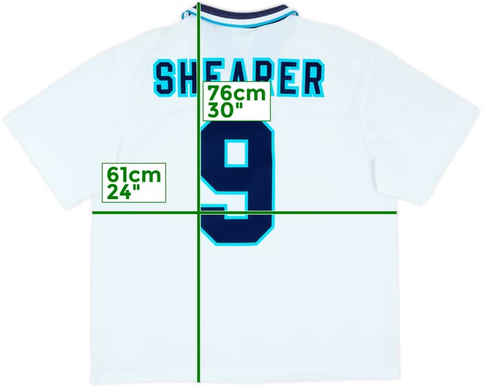 1995-97 England Home Shirt Shearer #9 - 8/10 - (XL)