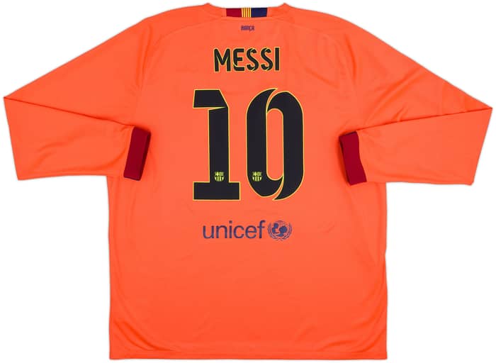 2014-15 Barcelona Away L/S Shirt Messi #10 - 10/10 - (XXL)