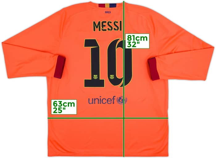 2014-15 Barcelona Away L/S Shirt Messi #10 - 10/10 - (XXL)