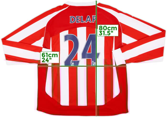 2009-10 Stoke City Home L/S Shirt Delap #24 - 9/10 - (XL)