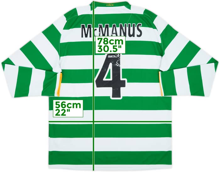 2008-10 Celtic Home L/S Shirt McManus #4 - 5/10 - (L)