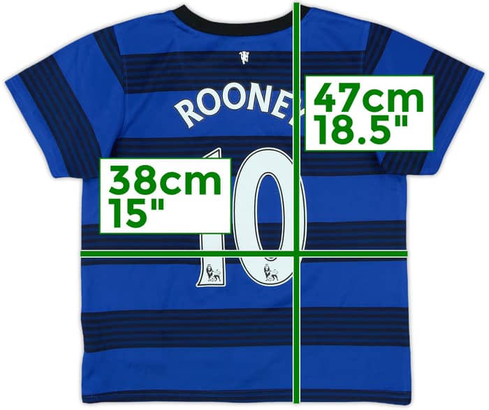 2011-13 Manchester United Away Shirt Rooney #10 - 8/10 - (5-6 Years)