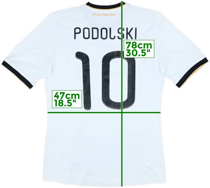2010-11 Germany Home Shirt Podolski #10 - 6/10 - (M)