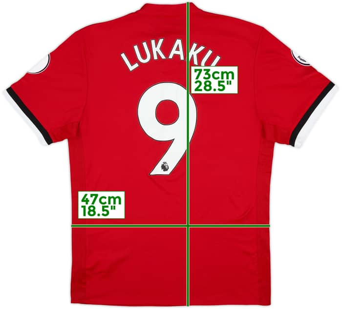 2017-18 Manchester United Home Shirt Lukaku #9 - 9/10 - (M)