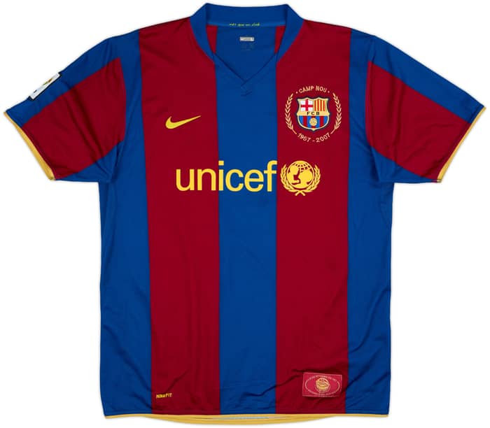 2007-08 Barcelona Home Shirt Ronaldinho #10 - 8/10 - (L)
