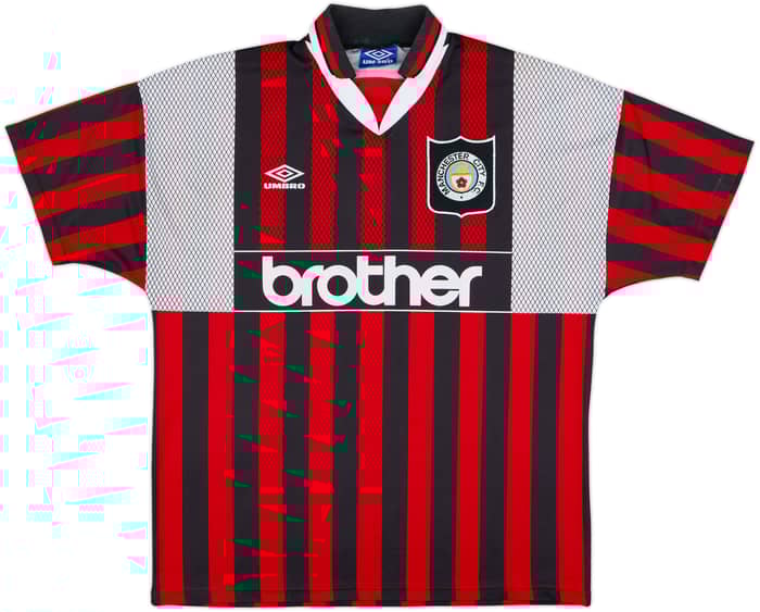 1994-96 Manchester City Away Shirt Quinn #9 - 7/10 - (XL)
