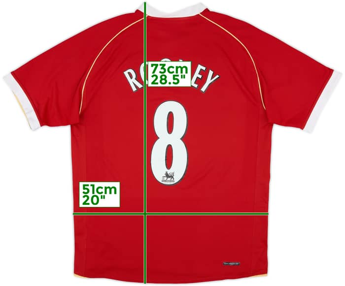 2006-07 Manchester United Home Shirt Rooney #8 - 8/10 - (M)