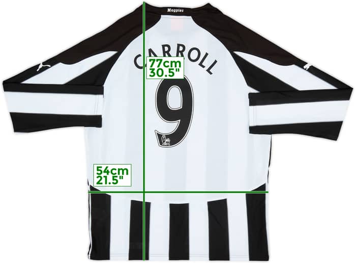 2010-11 Newcastle Home L/S Shirt Carroll #9 - 8/10 - (L)