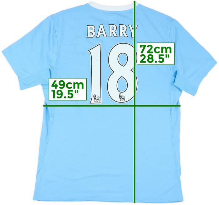 2009-10 Manchester City Home Shirt Barry #18 - 5/10 - (M)