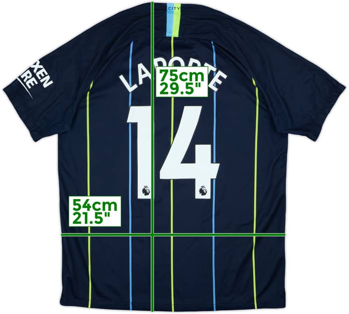 2018-19 Manchester City Away Shirt Laporte #14 - 8/10 - (L)