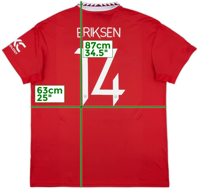 2022-23 Manchester United Home Shirt Eriksen #14 - 7/10 - (XXL)