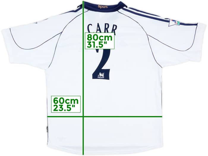 1999-01 Tottenham Home Shirt Carr #2 - 7/10 - (XL)