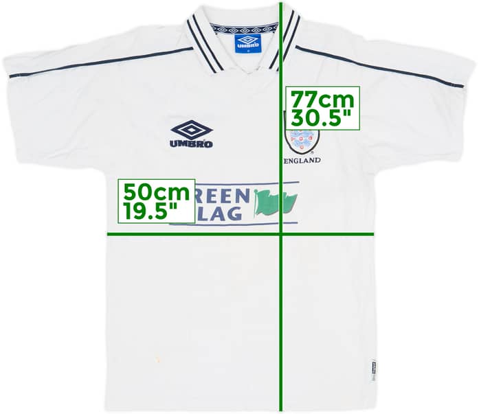 1998-00 England Umbro Cotton Tee - 5/10 - (M)