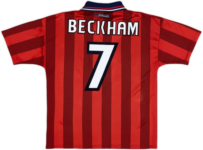 Camiseta de visitante de Inglaterra 1997-99 Beckham #7 - 8/10 - (Y)