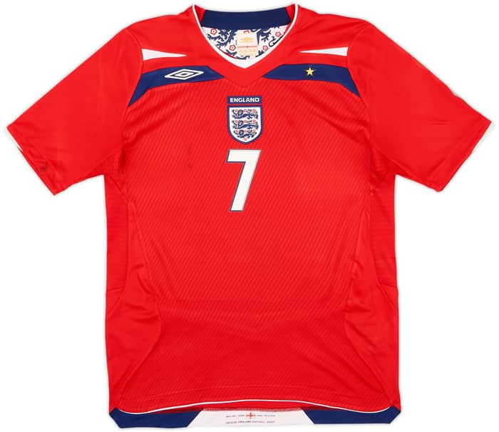 2008-10 England Away Shirt Beckham #7 - 7/10 - (XL.Boys)