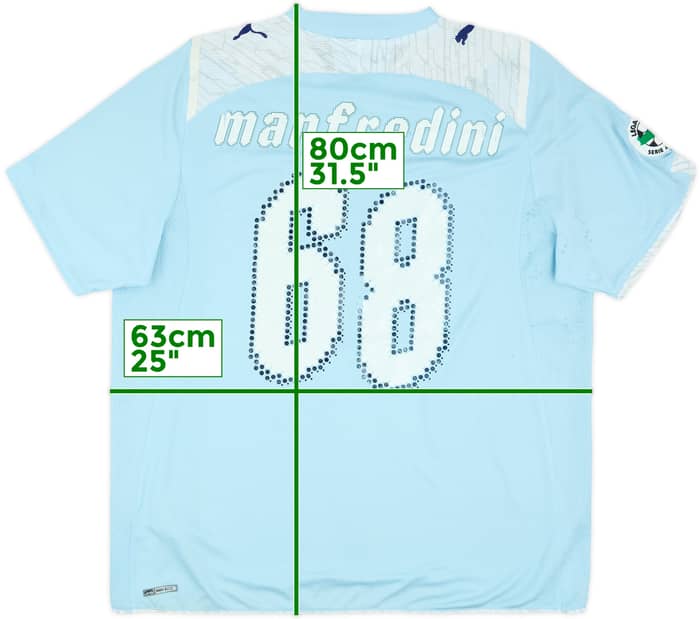 2009-10 Lazio Match Issue Home Shirt Manfredini #68
