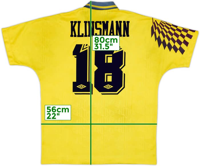 1991-95 Tottenham Away Shirt Klinsmann #18 - 6/10 - (XXL)