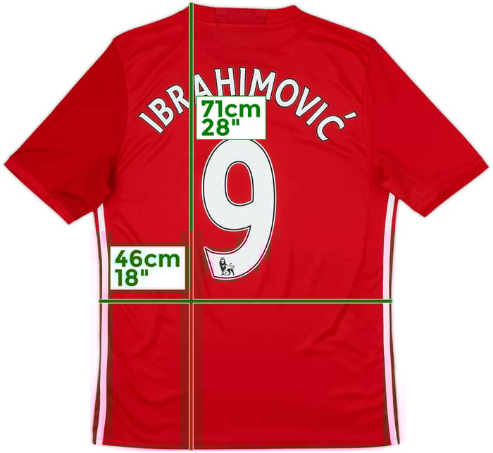 2016-17 Manchester United Home Shirt Ibrahimovic #9 - 10/10 - (XL.Boys)