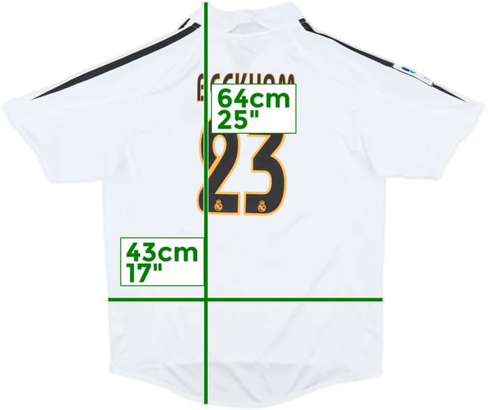 2004-05 Real Madrid Home Shirt Beckham #23 - 8/10 - (M.Boys)