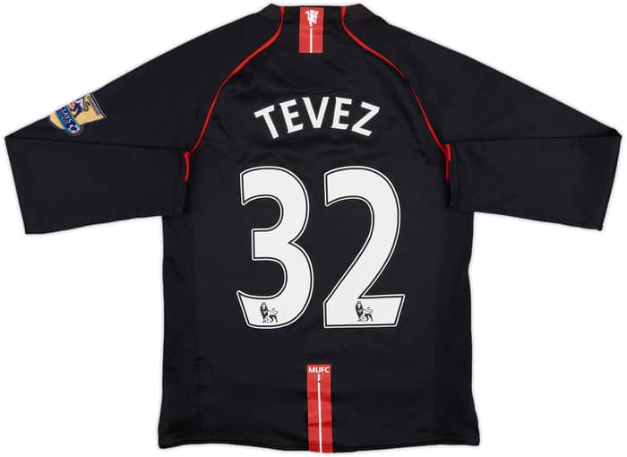 2007-08 Manchester United Away L/S Shirt Tevez #32 - 8/10 - (L.Boys)
