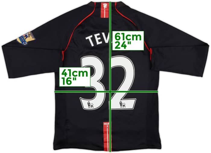 2007-08 Manchester United Away L/S Shirt Tevez #32 - 8/10 - (L.Boys)