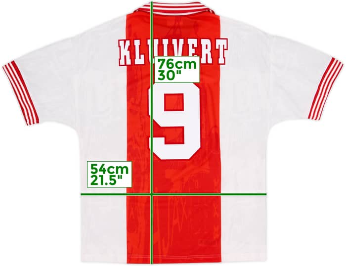 1996-97 Ajax Camiseta Local Kluivert #9 - 8/10 - (M)