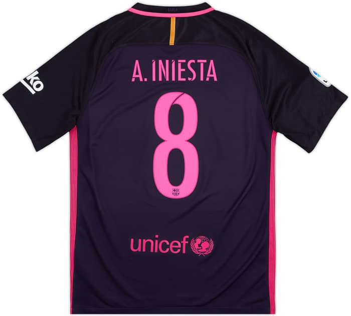 2016-17 Barcelona Away Shirt A.Iniesta #8 - 10/10 - (M)
