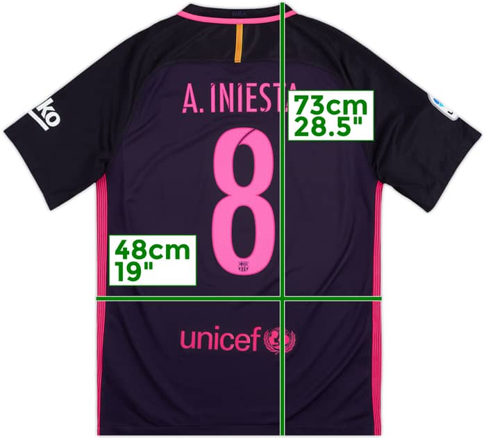 2016-17 Barcelona Away Shirt A.Iniesta #8 - 10/10 - (M)