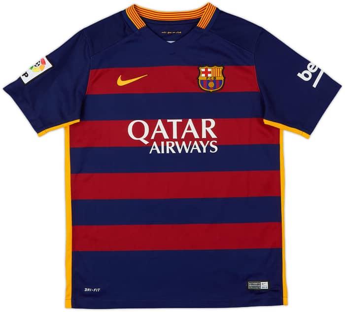 2015-16 Barcelona Home Shirt Messi #10 - 8/10 - (L.Boys)