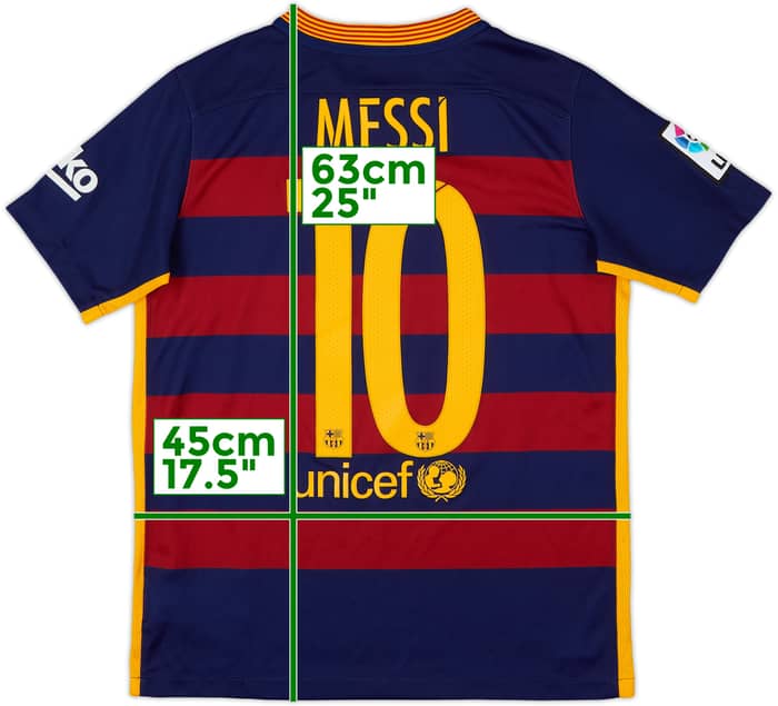 2015-16 Barcelona Home Shirt Messi #10 - 8/10 - (L.Boys)