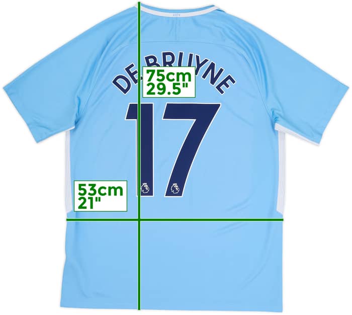 2017-18 Manchester City Home Shirt De Bruyne #17 - 9/10 - (L)