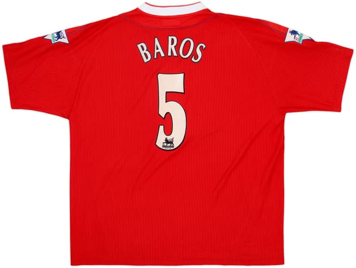 2002-04 Liverpool Home Shirt Baros #5 - 5/10 - (XL)