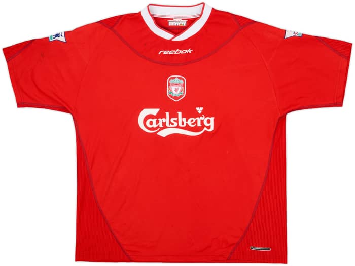 2002-04 Liverpool Home Shirt Baros #5 - 5/10 - (XL)