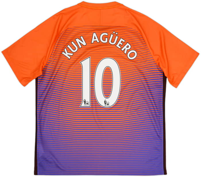 2016-17 Manchester City Third Shirt Kun Aguero #10 - 9/10 - (XL)